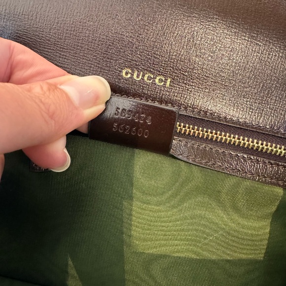 GUCCI Suede Small Torchon GG Ring Shoulder Bag Reflex Brown - Picture 8 of 10